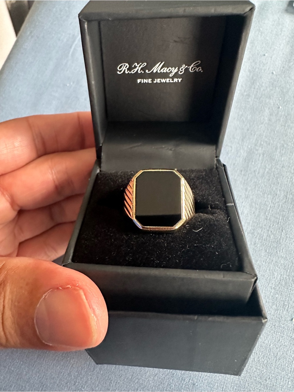 Men’s Black Onyx 14k Gold Signet Ring (sz 9.5)